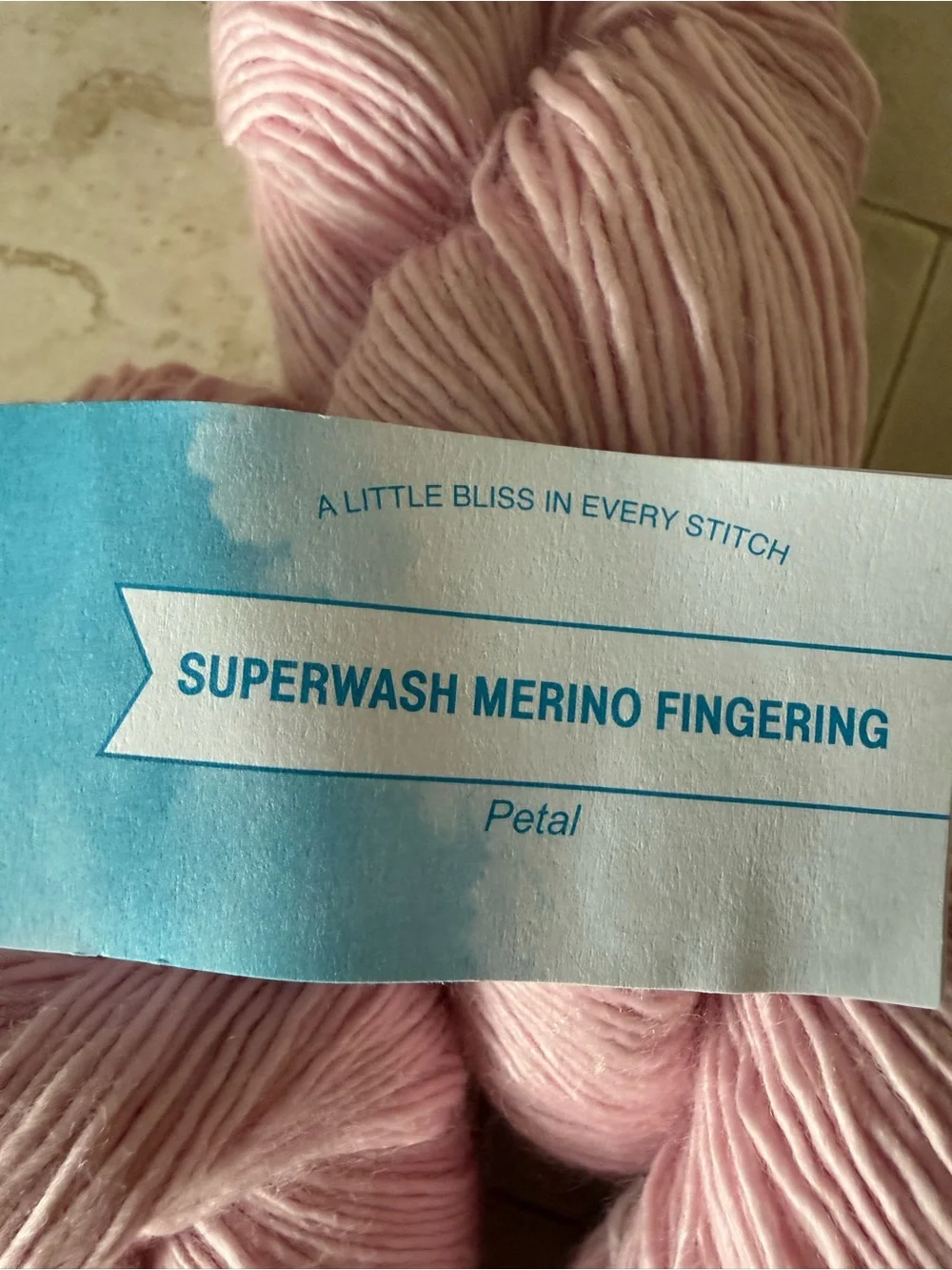 Superwash Merino Fingering Scarf Yarn - Petal Pink
